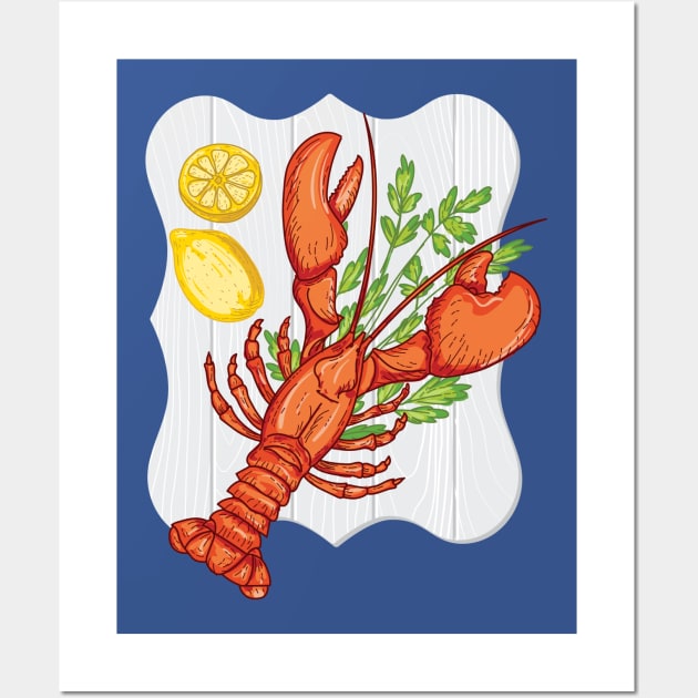Lobster Dinner Wall Art by SWON Design